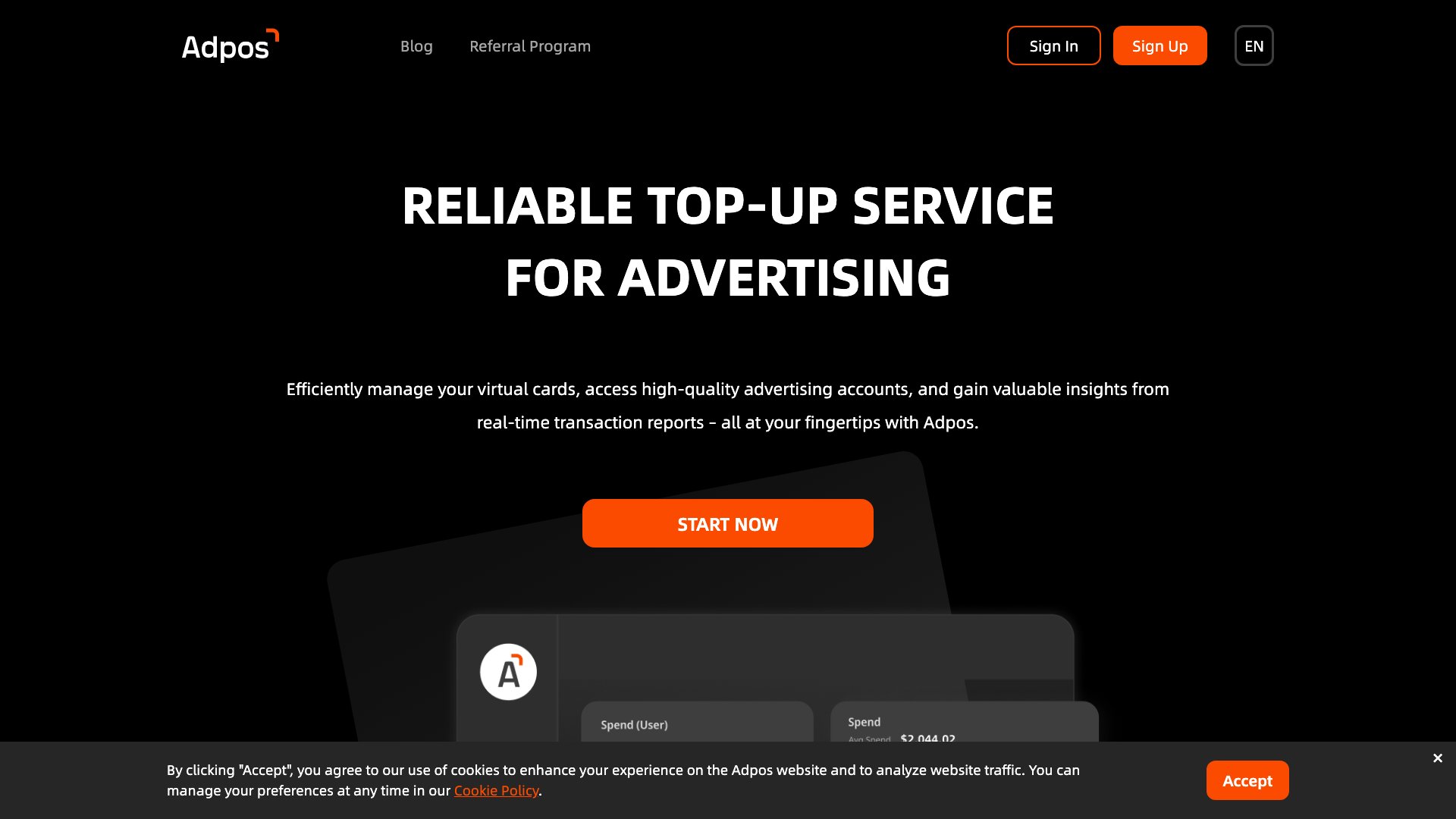 Скриншот ADPOS.IO